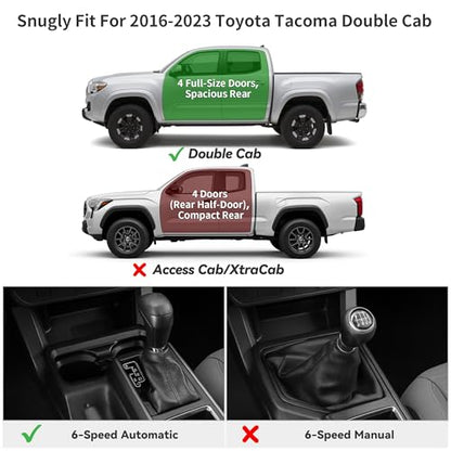YITAMOTOR Floor Mats for Toyota Tacoma 2016-2023 Double Cab Automatic, Custom Fit All Weather Anti-Slip TPE Rubber Mat, Toyota Tacoma Accessories SR/SR5/TRD/Limited/Trail Floor Liner, 1st & 2nd Row - style: 2016-2023 | For Toyota Tacoma Double Cab Automat