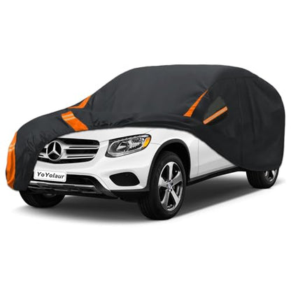 10-Layer Compatible with Mercedes-Benz GLC Car Cover Waterproof All Weather for Automobiles, Outdoor Full Exterior Covers Soft Cotton Lining Rain Snow UV with Door Zipper, Fit for 2016-2025 - size: Custom Fit for Benz GLC