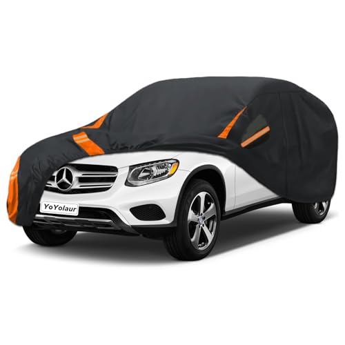 10-Layer Compatible with Mercedes-Benz GLC Car Cover Waterproof All Weather for Automobiles, Outdoor Full Exterior Covers Soft Cotton Lining Rain Snow UV with Door Zipper, Fit for 2016-2025 - size: Custom Fit for Benz GLC