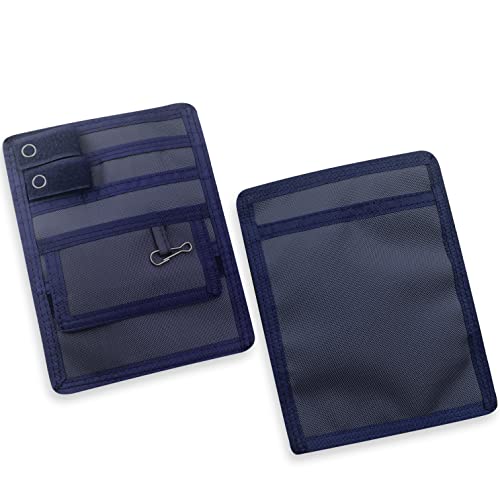 ASA TECHMED Nurse Pocket Organizer, Nylon 5 Pocket Nurse Scrub Organizer, 6 Inch x 5 inch, Navy Blue - color: Navy Blue