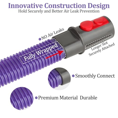 Dryer Vent Lint Vacuum Atttachments Kit and Crevice Tool for Dyson Gen 5 V15 V12 V11 V10 V8 V7 Detect Outsize Slim Absolute Cyclone Vacuum Cleaner Nozzle Flexible Dryer Lint Remove Hose Cleaner Kit - style: Dryer Hose Kit Purple