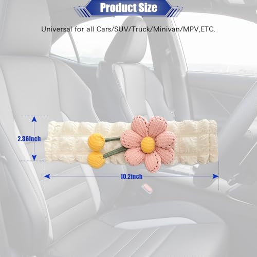 JDDRY 2PC Car Seat Belt Covers Pads,Seat Strap Pads,Auto Seat Belt Pad,Fit for Most Vehicles,Car Interior Accessories(Pink-Flower) - color: Flower-Pink