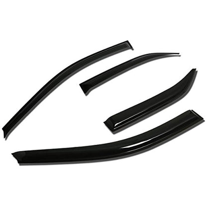 Auto Dynasty Window Visors Compatible with 12-15 Camry, 4Pcs Front & Rear Tape-On Window Vent Visor Deflectors Rain Guard, Glossy Dark Smoke - size: 12-15 Toyota Camry