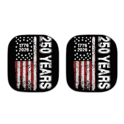 AFPANQZ 1776-2026 Years Print 2 PCS Car Windshield Sun Shade, Universal Vehicle Interior Accessories - Auto Sun Heat and UV Rays Blocker, Foldable Automotive Front Window Sunshade Protector - color: 1776-2026 Years