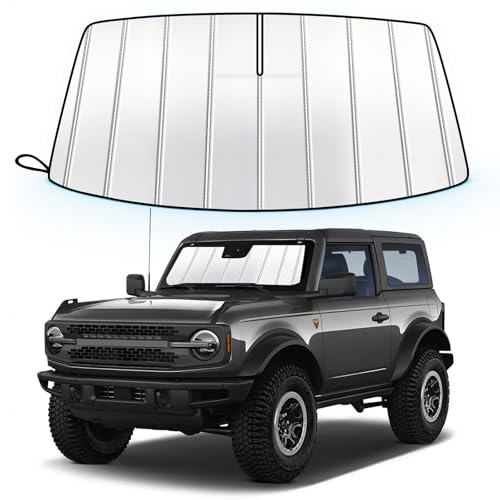Windshield Sun Shade for Ford Bronco 2021-2026, Custom Fit Accordion Folding Design Car Front Window Sunshade Sun Visor Shield Accessories for Interior Protector, Blocks UV Rays & Heat - size: For Ford Bronco 2021-2026