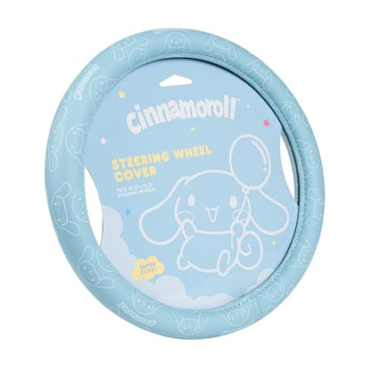 Cinnamoroll Steering Wheel Cover, Official Sanrio Car Steering Wheel Cover with Universal Size 14.5-15.5, Cute Blue for Women, Cinnamoroll Car Accessories (Cinnamoroll Blue Monogram) - style: Cinnamoroll Blue Monogram