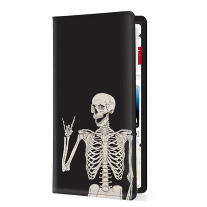 Car Registration and Insurance Holder，Colour Patterns Men Women Car License Document Registration and Insurance Card Holder - color: Human Skeleton