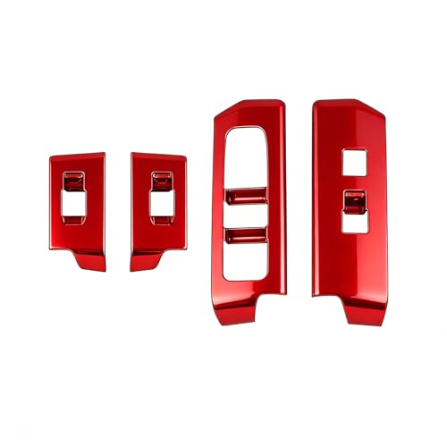 Window Lift Panel Cover For Toyota 4Runner 2025 2026 Up (NOT Fit Tac0ma) Interior Accessories Door Center Console Dashboard Cover Frame Decor Trim Red - color: Dark Red, size: 4 x Window Lift Cover