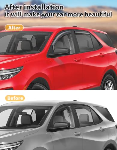 in-Channel Window Rain Guards Fit for Chevy Chevrolet Equinox 2018 2019 2020 2021 2022 2023 2024, Extra Durable Window Visors Window Deflectors Vent Visors Vent Shades Car Accessories-4 pcs - size: Fit for 2018-2024 Chevy Equinox