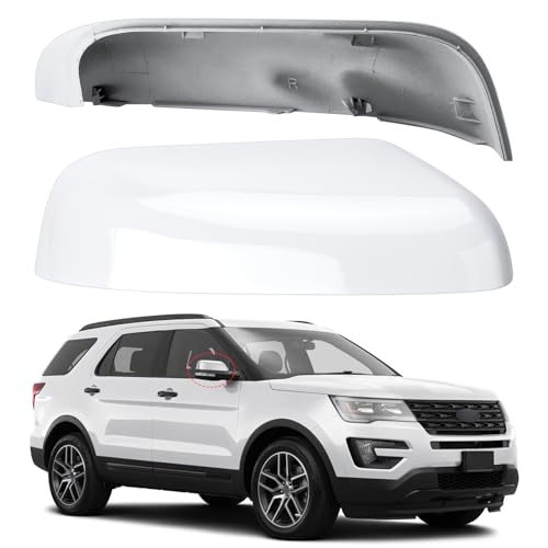 Passenger Side Mirror Cover Replacement for Ford Explorer 2016 2017 2018 2019 - Right Side Mirror Covers, Rear View Mirrors Cap Accessories White - color: White, size: Passenger Side (Right)