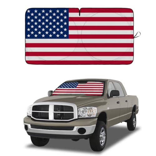 American Flag Car Windshield Sun Shade, Foldable Car Front Window Sunshade for Car SUV Truck, Auto Interior Sun Protection Cover, Blocks UV Rays & Keeps Your Vehicle Cool (USA Original Flag, X-Large) - color: USA Original Flag, size: X-Large