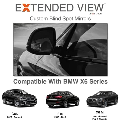 Blind Spot Mirrors- Compatible with BMW X6 Extended View X6 Series - 2 Piece Set (Left & Right) - size: X6 Series