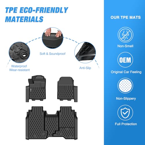 Nilight TPE Floor Mats for Chevy Chevrolet Silverado EV WT Only 2024 2025 2026 All Weather Custom Fit Heavy Duty Floor Liners - color: 2024-2026 Chevy Silverado|EV WT|