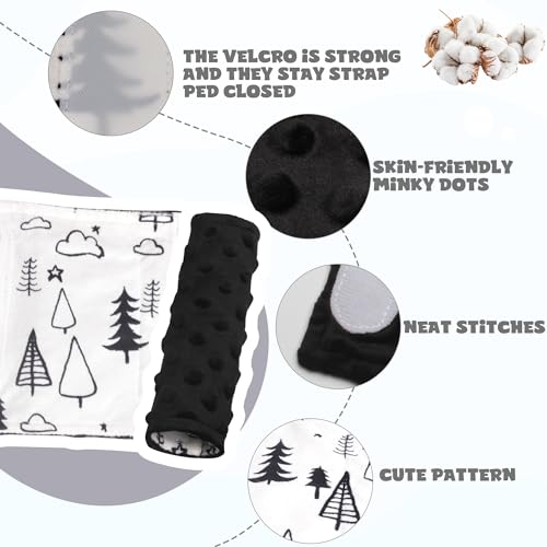 Car Seat Strap Covers for Babies Soft Car Seat Belt Covers, Mink Car Seat Straps Shoulder Pads for Boys and Girls, Black - color: Black