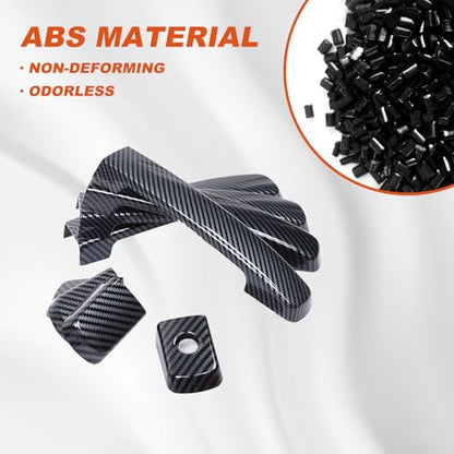 Car Exterior Door Handle Cover Compatible with Nissan Frontier 2005-2017,ABS Carbon Fiber Pattern Outside Door Handle Trim Strips Cover Protector Trim Accessories 8PCS (Carbon Fiber Pattern)