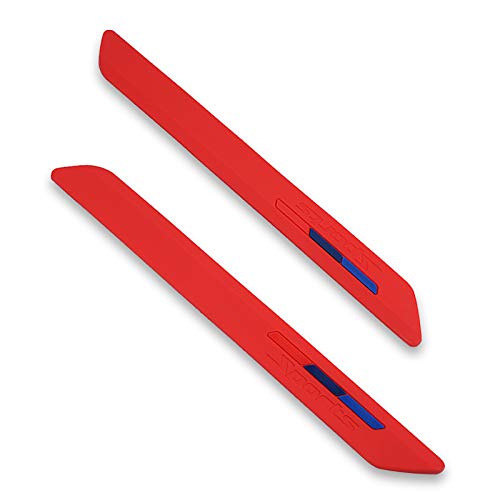 runmade for Car Front Rear Bumper Protector Corner Guard Rubber Strips Side Bumper Protection Guard Anti-Scratch Conner Pad Red Fit Suvs Pickup Truck - color: red (straight)