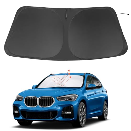 Windshield Sun Shade Custom Fit for 2016-2022 BMW X1 F48 Accessories Foldable Sunshade Sun Blocker Protect Car from Sun Rays & Heat Damage Keep Car Cooler - size: Fit BMW X1 F48 2016-2022