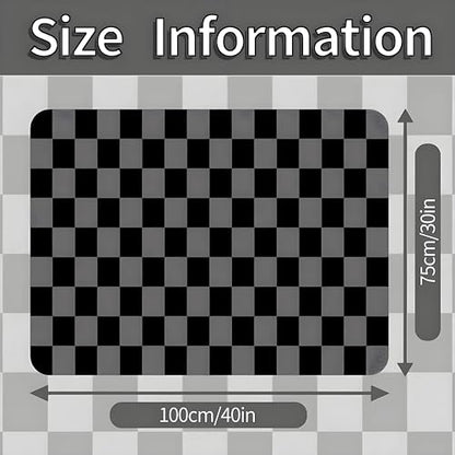 Universal Car Trunk Mat 29" x 39", Black and Gray Plaid All Weather Durable Cargo Mat Protector for SUV, Truck, Van | Stylish Cargo Liner Cover Leopard Print Car Accessories - color: Black and Gray Plaid