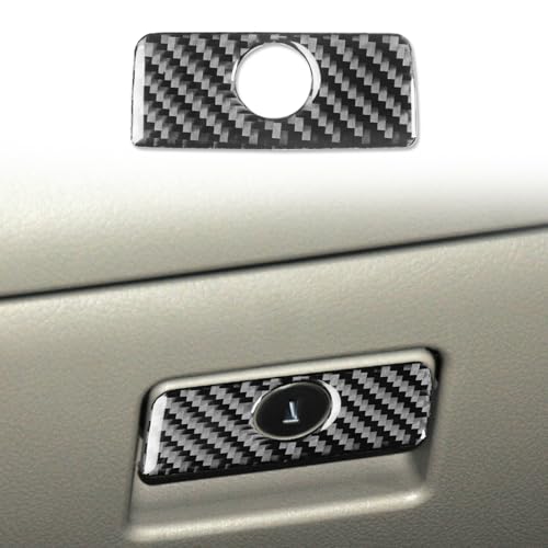 Carbon Fiber Copilot Storage Box Handle Cover Trim Compatible with Compatible with Toyota Camry 2007 2008 2009 2010 2011 Interior Accessory - color: Black 21
