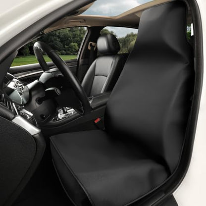 Waterproof Front Car Seat Covers Black - Washable Front Car Seat Protectors with Anti Slip Bottom - Durable Auto Seat Cushions Universal Fit for Vehicles Cars SUV Trucks - color: Front Seat Black