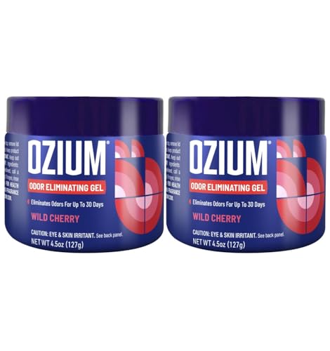 Ozium Odor Eliminating Gel Air Freshener 4.5 oz Wild Cherry for Home Car Office (2-pack) - size: 1 Count (Pack of 2)