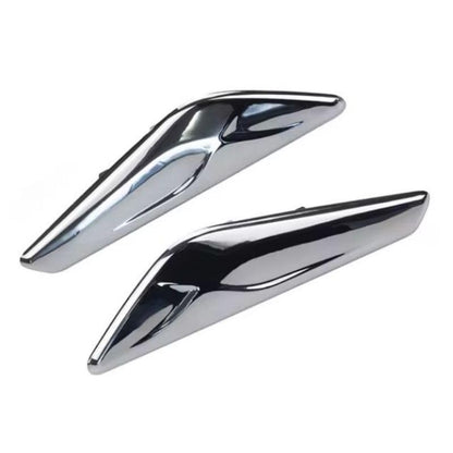 New 2 PCS Front Fender Chrome Finisher Trim Right Left Side Fit For X3 F25 X4 F26 2013-2017 Replaces 51117338570 51117338569