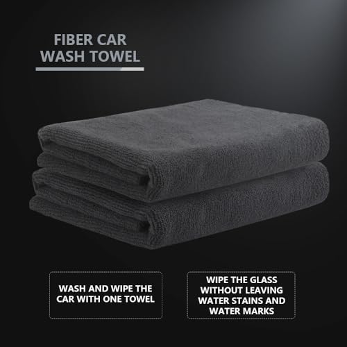 SPTA Microfiber Cleaning Towel, Microfiber Cleaning Cloth for Car Washing, 12 Pack Streak-Free, Ultra Absorbent, Washable for All Purpose Terry Microfiber Towels, 16.1in x 16.1in, 350GSM, Grey-MT038