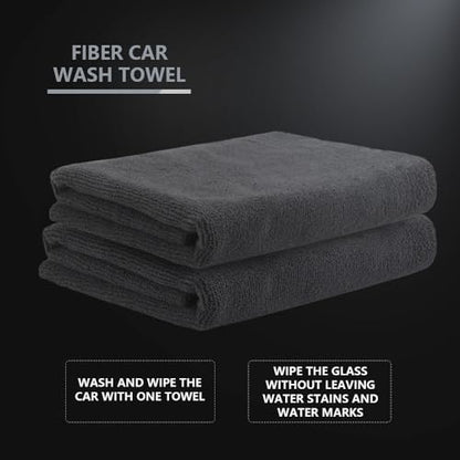 SPTA Microfiber Cleaning Towel, Microfiber Cleaning Cloth for Car Washing, 12 Pack Streak-Free, Ultra Absorbent, Washable for All Purpose Terry Microfiber Towels, 16.1in x 16.1in, 350GSM, Grey-MT038
