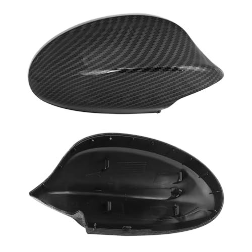 X AUTOHAUX Pair Exterior Rear View Mirror Housing Door Wing Mirror Cover Cap Carbon Fiber Pattern for BMW 3-Series E90 E91 325i 328i 330i Sedan 2005-2008