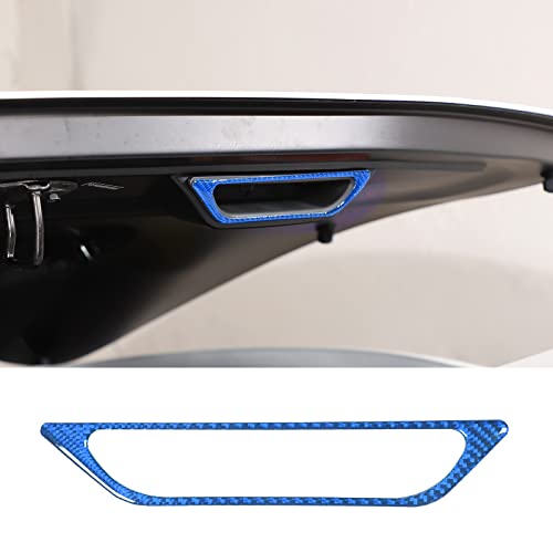 CHEAYAR Soft 3D Real Carbon Fiber Car Engine Compartment Handle Trim Cover Sticker Compatible with Corvette C8 Stingray Z06 Z51 2020 2021 2022 2023 Interior Decoration Accessories (Blue) - color: Blue