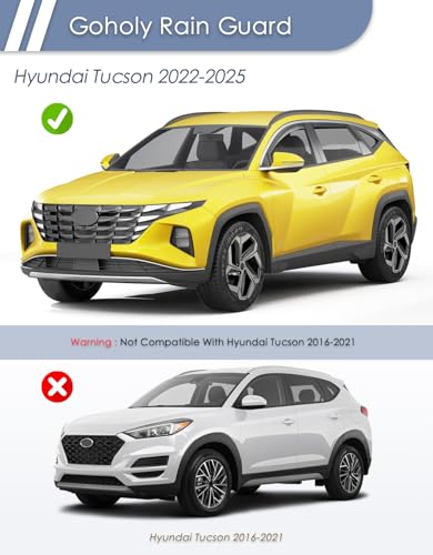in-Channel Window Rain Guard for Fit for Hyundai Tucson 2022 2024 2023 2025 2026 Rain Guards Side Window Visors Low Profile Vent Visor Window Deflectors Vent Shades Car Accessories - size: 2022-2026 Hyundai Tucson