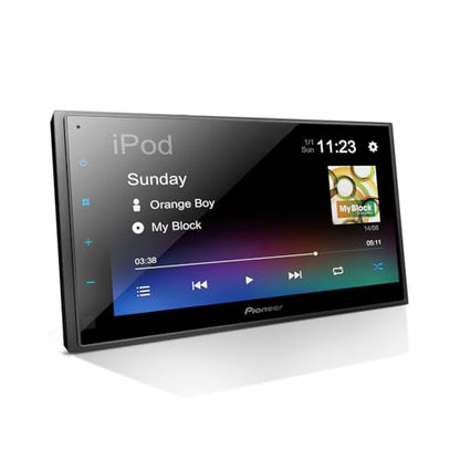 Pioneer DMH-130BT 6.8" Resistive Touchscreen, Double Din – Bluetooth, Backup Camera, USB, FLAC, AM/FM Radio, Short Chassis, 50W x 4 Output, Steering Wheel Input