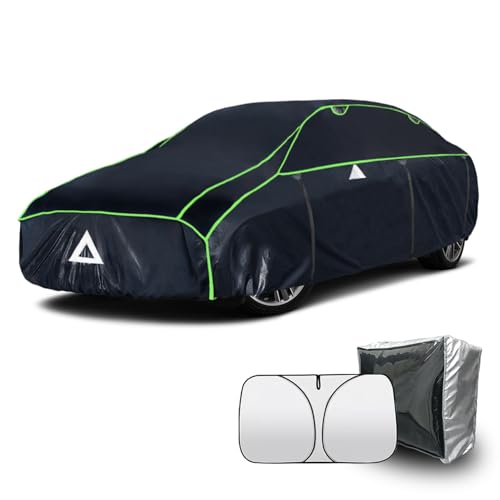Hail Protector Car Cover, Anti Hail Thickened Multi-Layered EVA Car Cover Waterproof All Weather Protection with Car Sun Visor,Outdoor Hail Protection Cover, Fit Sedan/Coupe-Length 194-208 Inch. - color: Sedan, size: H3 For Sedan Length 194 -208 inch
