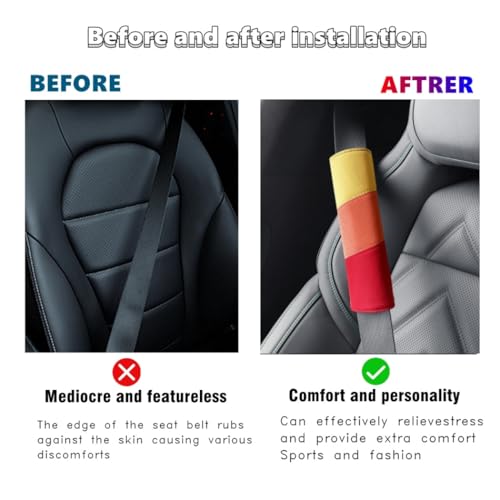 2Pcs Suede Universal Car Seat Belt Pads Cover Compatible with Toyota TRD Camry RAV4 Corolla Tacoma Interior Accessories (T)