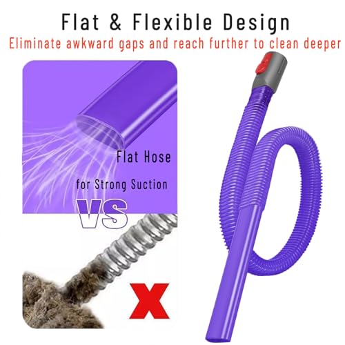 Dryer Vent Cleaner Kit for Dyson V15 V15s V12 V11 V10 V8 V7 Gen5 Vacuum - 34" Flexible Crevice Tool, Cleaning Hose Attachment Prevents Dryer Fires, Fits Tight Crevices for Car Detailing, Corners, Gaps