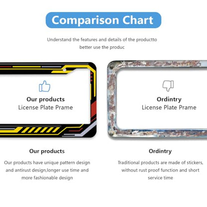 Cyber Racing License Plate Frame Gaming Tech Futuristic HUD Personalise Stainless Steel Funny Design Compatible with Standard License Plate Holder for USA and Canada 6.3 x 12.2 in - color: Cyber Racing, size: 6.3 X 12.2 In-1PC
