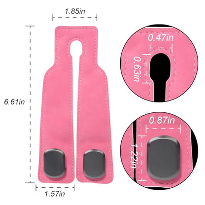 Purse and Bag Hook for Car, Zinc Alloy Seat Headrest Hooks, Upgraded Leather Cute Car Seat Back Purses Hanger and Bags Holder (Pink, 2Pack) - color: Pink