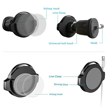 Socket Phone Mount for Car 360 Rotation Vent Phone Mount Holder Car Grips Dashboard Stand for Socket Users Fit for iPhone Samsung Universal(Vent + Flat) - style: Vent + Flat