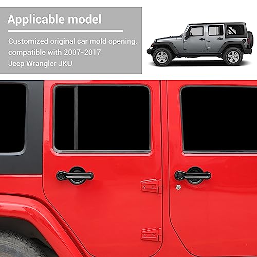 Exterior Door Handle Cover Tailgate Handle Cover Recess Guard Compatible with 2007-2017 Jeep Wrangler JK JKU Sports Sahara Freedom Rubicon Unlimited, Black, 15PCs - color: Black