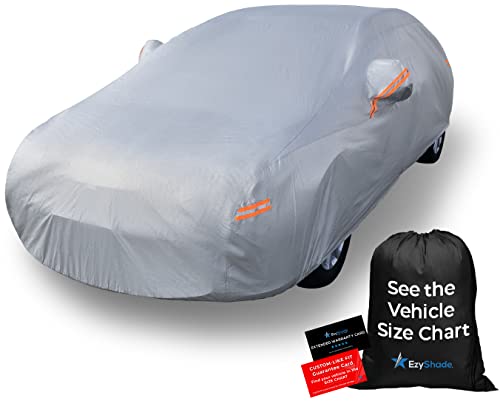 EzyShade 10-Layer Car Cover Waterproof All Weather. See Vehicle Size-Chart for Accurate Fit. Outdoor Full Exterior Covers for Automobiles Sedan Hatch SUV Rain Sun Protection. Size A0 (See SizeChart) - color: Reflective, size: A0 - See Vehicle Size Chart