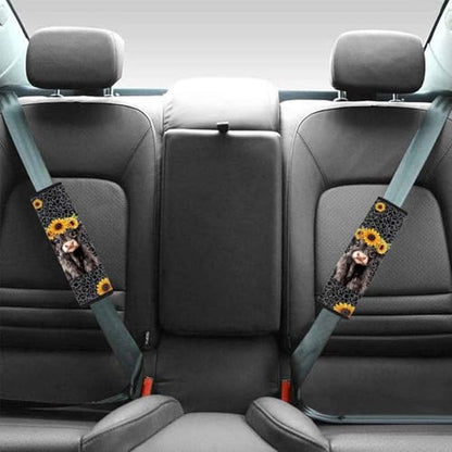 UNICEU Blake Leopard Highland Cow Auto Seat Belt Cover 2 Piece Set Cheetah Car Accessory Anti Slip Automotive Seatbelt Shoulder Pads for Women Men - color: Blake Leopard Highland Cow