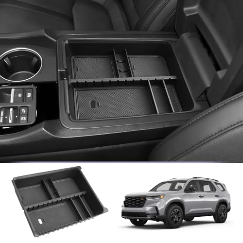 Center Console Organizer Compatible with 2023 2024 2025 Honda Pilot & 2024 2025 Ridgeline & 2024 2025 2026 Honda Passport Accessories Armrest Console Organizer Armrest Organizer Insert Tray (Black A) - color: 2023-2025 Pilot Console Organizer Black A