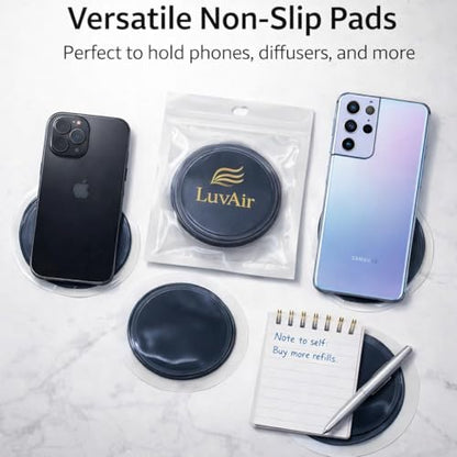 LuvAir Non Slip Pad for Car Dashboard – 4 Pack Anti Slip Grip Pads for Car Aroma Diffuser, Phone, GPS & Small Devices, Reusable Silicone Dashboard Mat