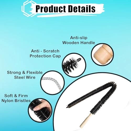 2-Pack Dryer Vent Cleaner Kit - Long Flexible Dryer Lint Brush & Refrigerator Coil Cleaner - Multi-Use Radiator Brush & Lint Trap Cleaning Tool for Fire Prevention - size: Full