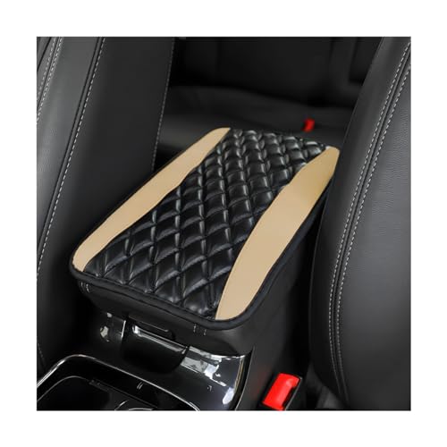 Osilly Car Center Console Pad, Universal Waterproof Armrest Seat Box Cover, 12.6" x 7.5" PU Leather Auto Armrest Protector, Car Interior Accessories Decor for Most Vehicles, Truck, SUV (Beige) - color: Beige