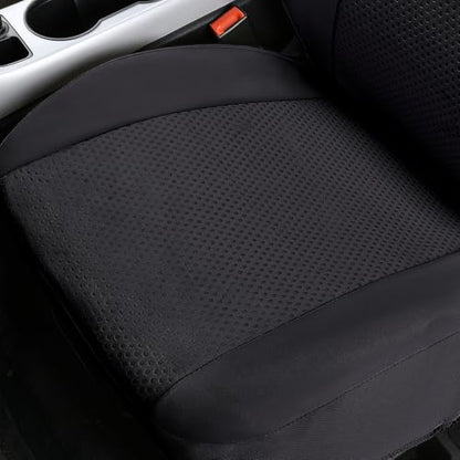 Flying Banner Car Seat Covers Front Seats Rear Bench Polyester car seat Protectors Easy installations Rear Bench Split Classic Man Lady Truck - color: Full set neoprene Solid Black