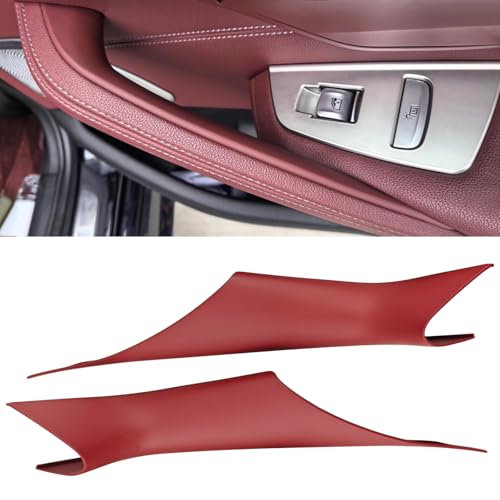 Interior Door Handles Protective Covers Compatible with BMW 5 Series G30 G31 2017-2022 Car Interior Door Pull Handle Covers for 520i 520d 525d 530e 530i 540d 540i 550i (2PCS Volcanic Red) - color: 2PCS Volcanic Red