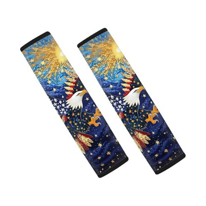 American Eagle Car Seat Belt Cover Soft Car Seatbelt Shoulder Strap Easy to Install Seat Belt Shoulder Strap Covers Fit Most Cars, Truck, Suv, or Van - color: American Eagle