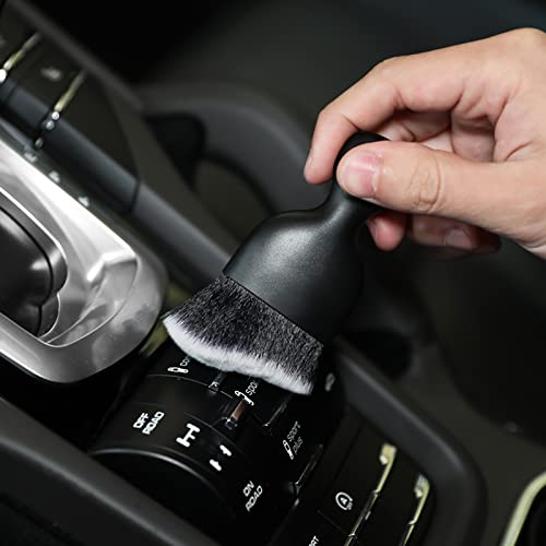 AOCISKA Car Interior Detailing Brush,Soft Bristle Cleaning Brush Car Detailing Brush Dusting Brush,Car Interior Cleaning Tool,Auto Detail Brush Car Dash Duster Brush (Black&White) - color: Black&white
