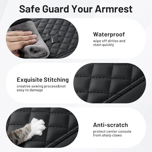 Autorder Center Console Cover for 2019-2026 Chevy Silverado/GMC Sierra Accessories, Tahoe&Suburban&Yukon 2021-2026, Armrest Cover Leather Middle Console Covers Anti-Scratch(Bucket Seat Only) - size: 19-26 Chevy Silverado Prismatic Texture